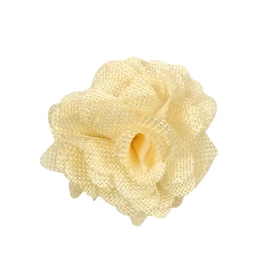 Wrapables Shabby Chic Burlap Rose Flower 3 Inch Diameter (Set of 12), Champagne {1}