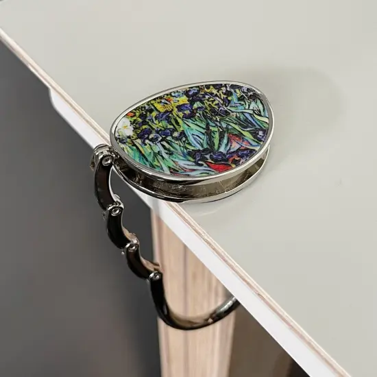 Wrapables Stylish Purse Hook Hanger, Foldable Handbag Table Hanger, Irises {3}