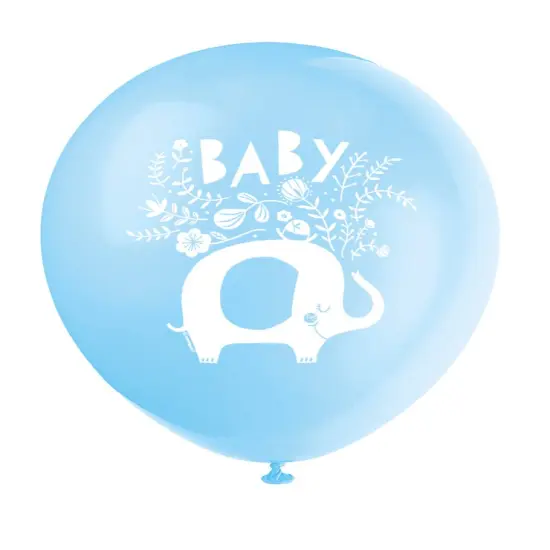 Blue Floral Elephant 12" Latex Balloons, 8ct {2}