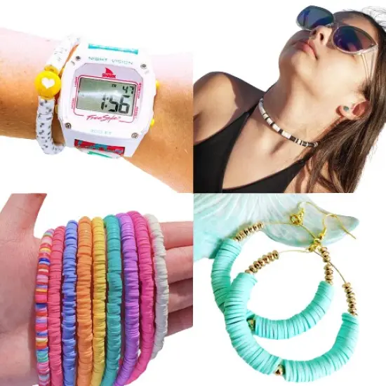 Kitcheniva 6mm Heishi Beads Clay Disc Flat Vinyl DIY Jewelry 10 Strands Mixed color {3}