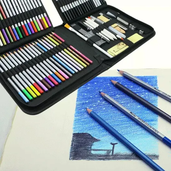 83 pcs Professional Drawing Artist Kit Set Pencils and Sketch Charcoal {3}