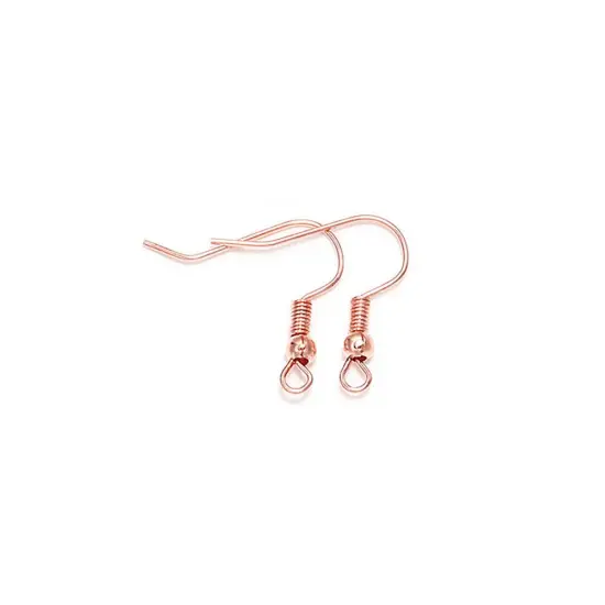 Kitcheniva 200 Pcs DIY Jewelry Making Findings Earring Hook Coil Ear Wire Rose gold {1}