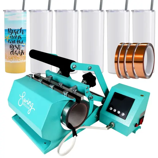 Swing Design 20oz & 30oz Tumbler Heat Press Bundle- Turquoise {1}