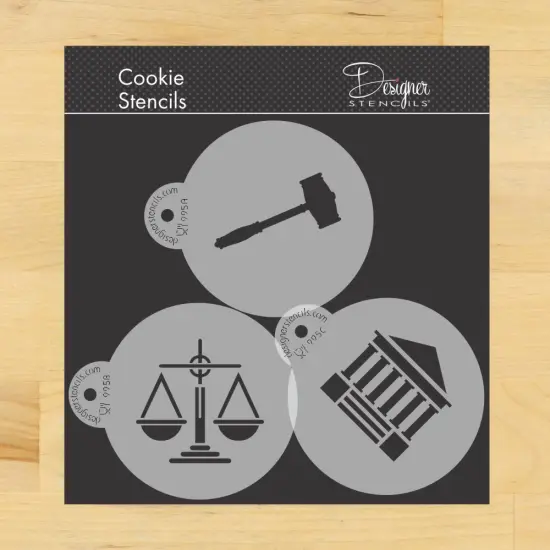 Law and Justice Cookie Stencil | C995 by Designer Stencils | Cookie Stencils for Royal Icing, Airbrush, Dusting Powder | {1}
