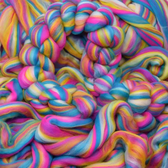 Colorful Designer Merino Wool Combed Top Roving for Spinning and Felting. Limited Edition. Malibu {1}