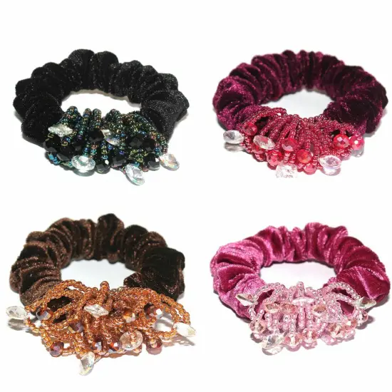 Kitcheniva Fashion Scrunchies Elastic Hair Bands With Beads Red {2}