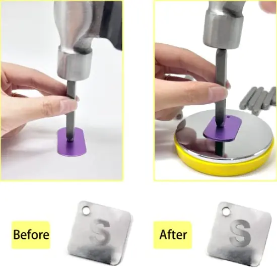 Steel Bench Block and Metal Stamping Hammer Kit, No-Rebound Metal Bench Block, Jewelry Stamping Hammer, Jewelry Metal Stamping Tools for Jewelry Making & Metal Stamping {4}