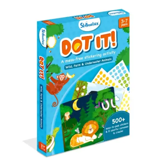 Dot It Animals, No Mess Sticker Art for Kids, Craft Kits, DIY Activity, Gifts for Boys & Girls Ages 3, 4, 5, 6, 7, Travel Toys for Toddlers {3}