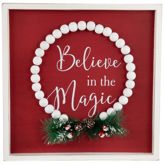 Northlight "Believe in the Magic" Framed Christmas Wall Sign - 9.75" Red {1}
