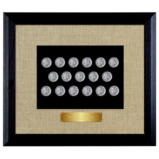 Last 20 Years of Buffalo Nickels in Wood Frame {1}