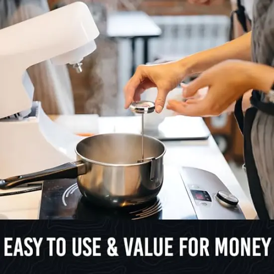 Candy Thermometer with Pot Clip - Deep Fry Oil Thermometer for Frying - Cooking Thermometer for Frying Oil Candle Making Hot Oil Deep Fryer Thermometer 8" Side of Pot Thermometer {5}