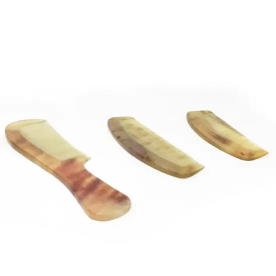 Kitcheniva Natural Amber Ox Horn Portable Hair Comb 3 Pcs {3}