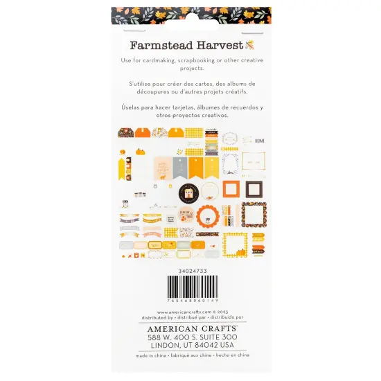 American Crafts Farmstead Harvest Ephemera Die-Cuts 62/Pkg-Journaling - Gold Foil {2}