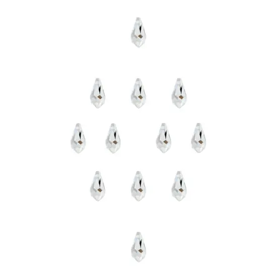 Preciosa 12-Piece Teardrop Glass Pendant, 7.5x15mm Crystal {2}