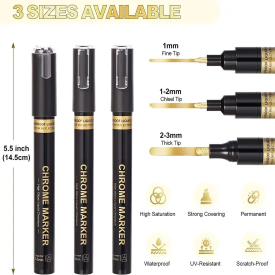 Art Liquid Mirror Chrome Highlight Marker Pen - DIY Multifunctional Tool {2}