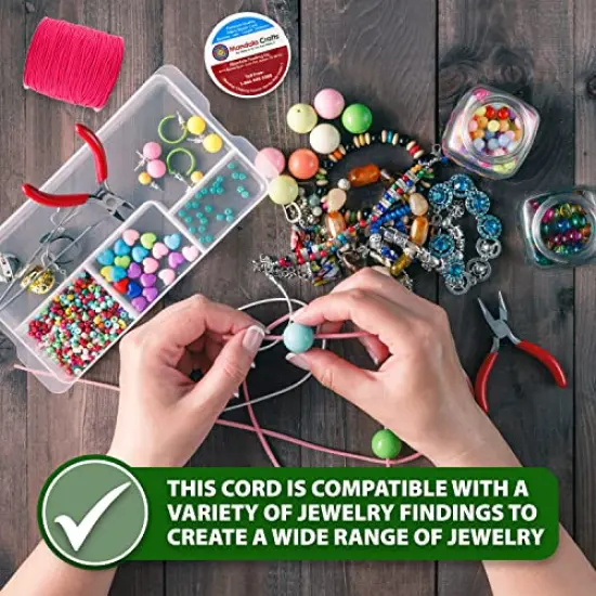 109 Yards Mandala Crafts 1 mm Elastic Cord Stretchy String for Bracelets, Necklaces, Jewelry Making, Beading, Masks; Black {3}