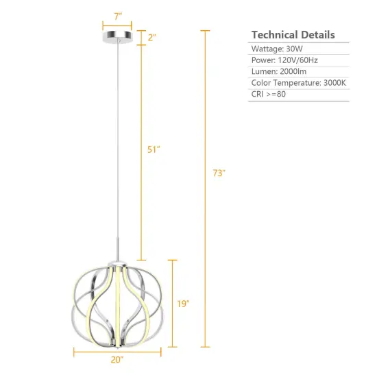 Modern Dimmable Warm White LED Chandelier {4}