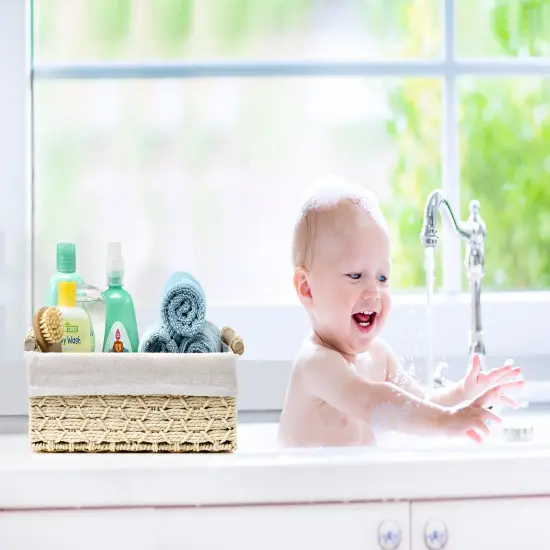 Sorbus Macrame Boho Storage Baskets - 2 Pack Beige {6}
