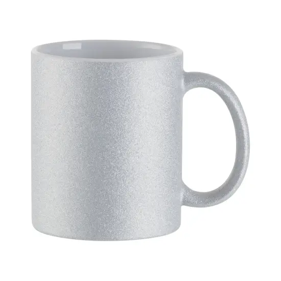 11oz Silver Glitter Ceramic Sublimation Mugs - 6 Pack {2}