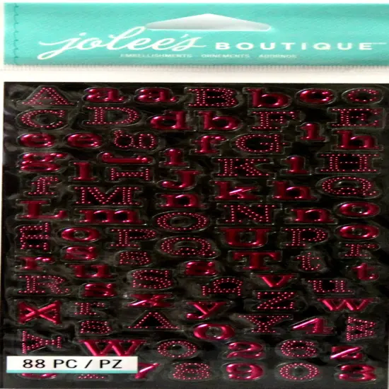 Jolee's Boutique Pink MIni Foil Alphabet Embossed Metallic Stickers {1}
