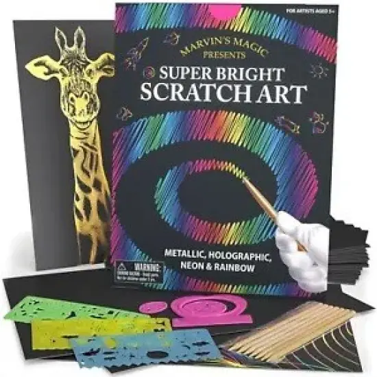 Super Bright Scratch Art - x48 Premium Magic Scratch Boards {1}