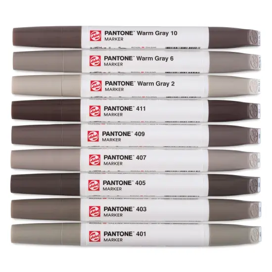 Pantone Dual Tip Markers - Warm Gray, Set of 9 {1}