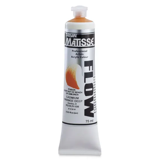 Matisse Flow Acrylic Paint - Cadmium Orange Deep, 75 ml {1}