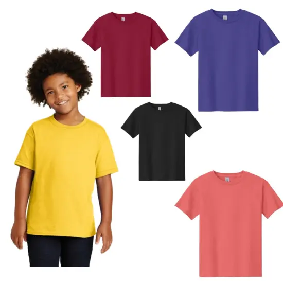 RADYAN&reg; Youth Crew Neck Short Sleeve T-Shirt Orange {2}