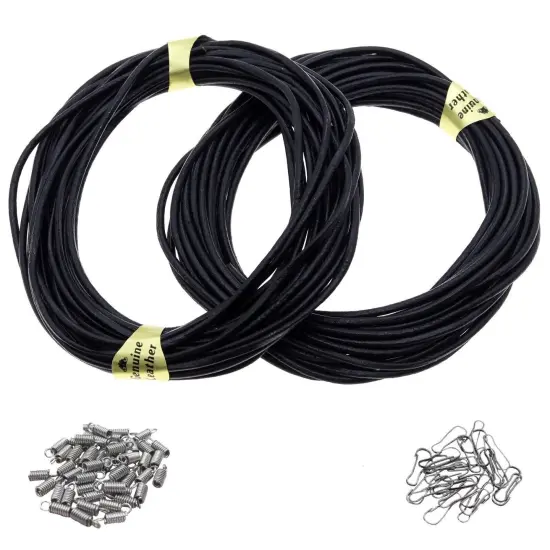 10 Meters Genuine Leather Cord for Jewelry Making and 124 PCS Jewelry Findings {1}