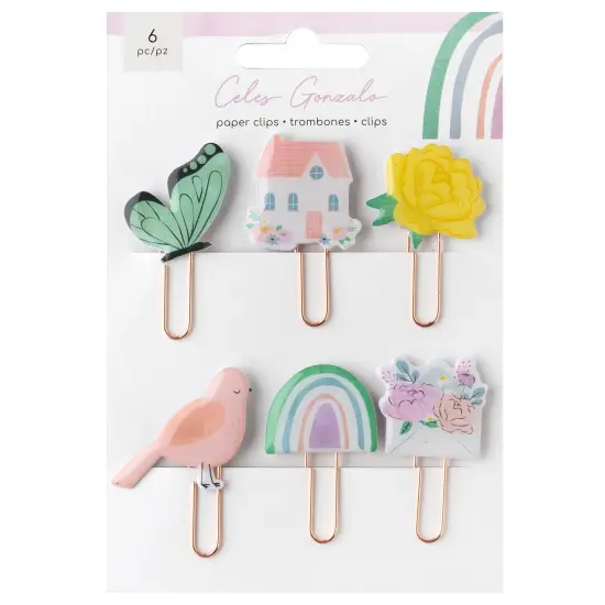 American Crafts Rainbow Avenue Paper Clips-6/Pkg {1}