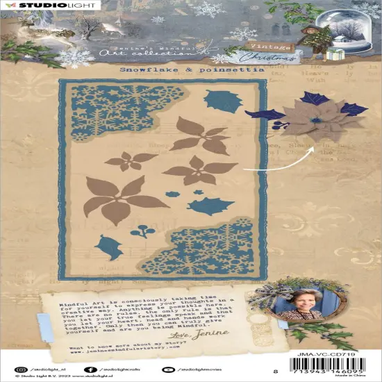 Studio Light Jenine's Mindful Art Cutting Die-Nr. 719, Snowflake & Poinsettia {3}