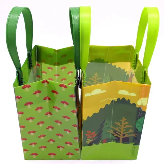 Tiny Mills Woodland Animals Forest Creatures Critters Party Favor Bags Treat Bags with Handles, Candy Bags for Birthday Party Bags Party Supplies,12 Pack {5}