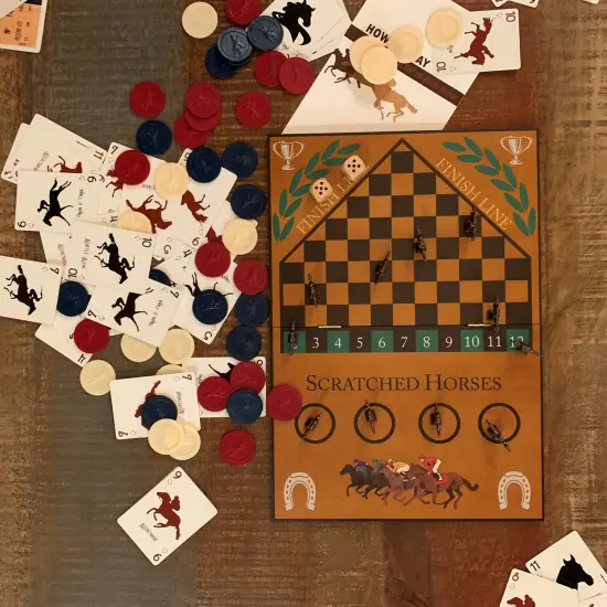 WE Games Grand National Horse Race Game in a Wooden Box {3}