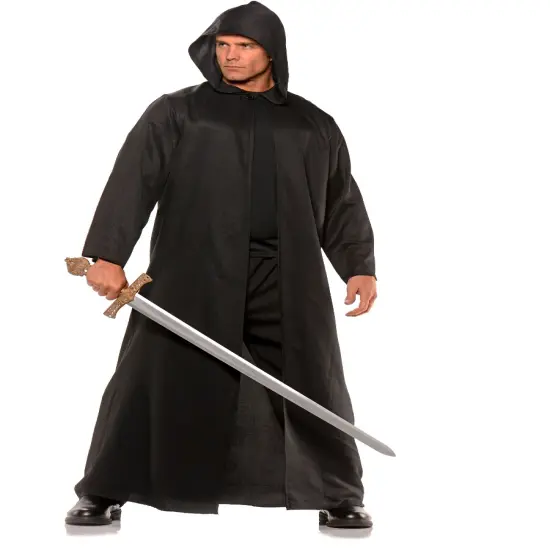 Men's Black Combat Sorcerer Robe Costume {1}