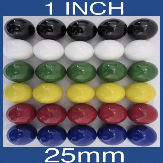 30 LARGE 1" (25mm) Replacement Marbles Aggravation Board game Solid Color GLASS {1}