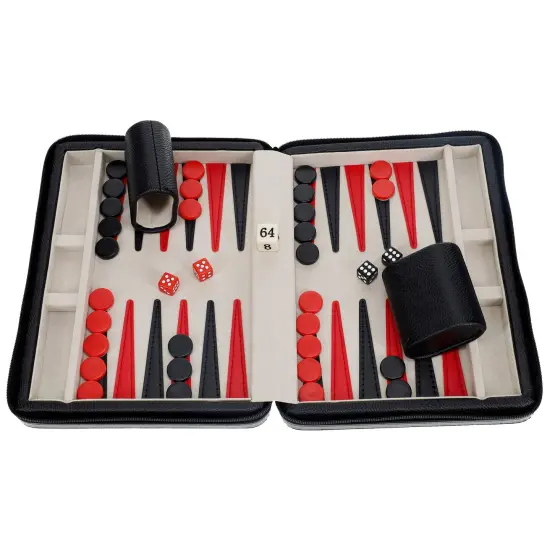WE Games Magnetic Backgammon Set with Leatherette Case and Carrying Strap - Travel Size {5}