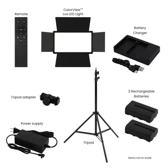 Acurit Colorview Lux Studio Light Professional Studio Lights Photography Lighting Kit w/ 3 Color Temps 4 Metal Barn Doors 4160 Lumens LED w/ Remote AC Power Supply 6'6" Light Stand with Battery Pack {3}