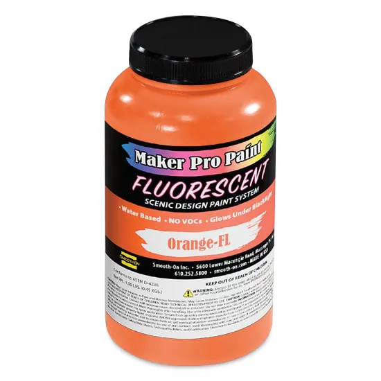 Smooth-On Maker Pro Acrylic-Urethane Paint - Fluorescent Orange, 16 oz {1}