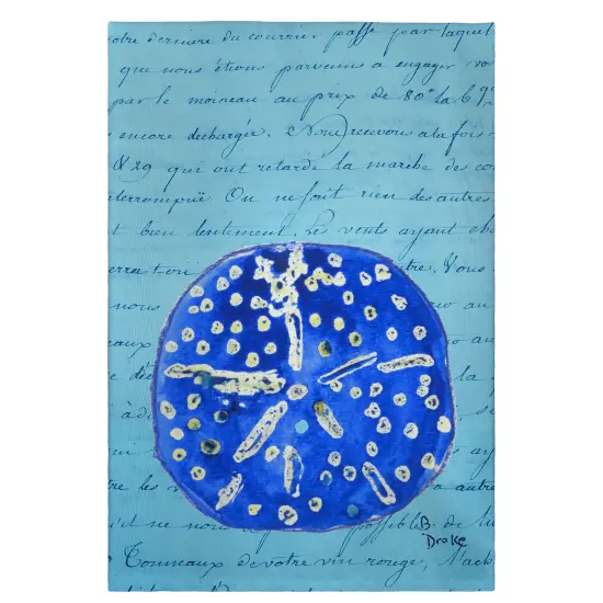 Betsy Drake Blue Sand Dollar Guest Towel {1}
