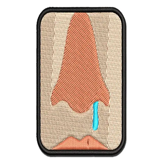 Runny Nose Allergies Sick Multi-Color Embroidered Iron-On or Hook & Loop Patch Applique {1}