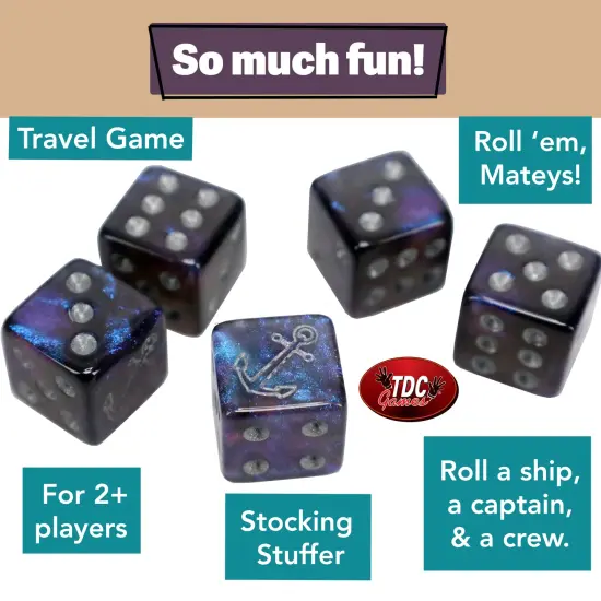Ship Captain Crew Dice Game, Great for Party Favors, Family Games, Stocking Stuffer, Travel Games, and Camping Games, Dice Games for Adults, Fun Games for Family Game Night {3}