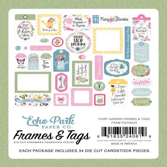Echo Park Cardstock Ephemera-Frames & Tags, Fairy Garden {3}