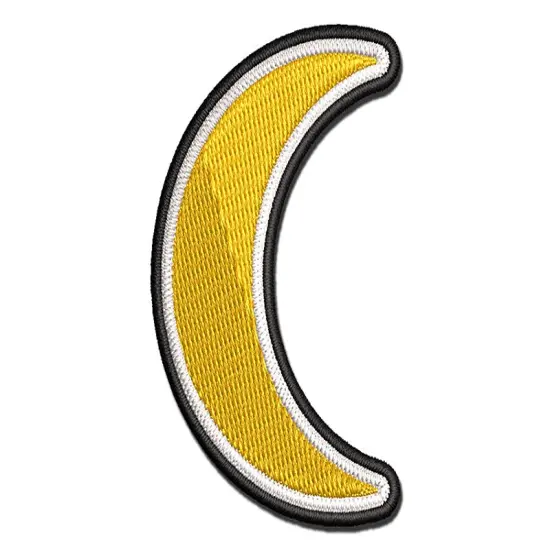 Moon Partial Multi-Color Embroidered Iron-On or Hook & Loop Patch Applique {1}