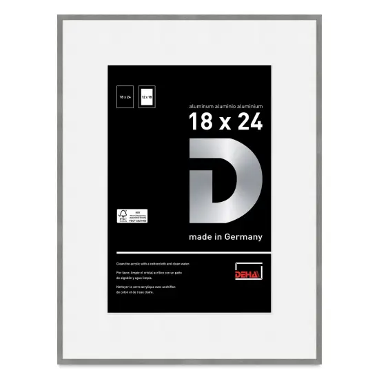Deha Design Tribeca Frame - Gray, 18" x 24", 12" x 18" Mat {1}