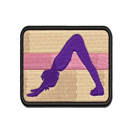 Yoga Downward Facing Dog Pose Multi-Color Embroidered Iron-On or Hook & Loop Patch Applique {1}