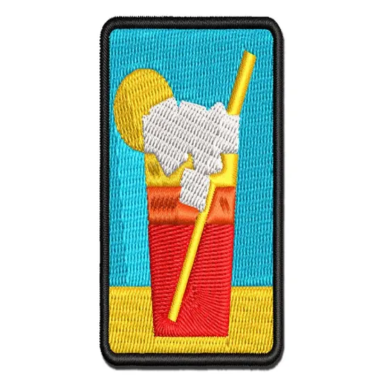 Tropical Fruit Drink Citrus Slice Multi-Color Embroidered Iron-On or Hook & Loop Patch Applique {1}