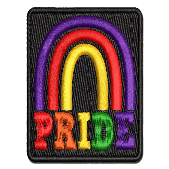 Pride Fun Rainbow LGBTQ Multi-Color Embroidered Iron-On or Hook & Loop Patch Applique {1}