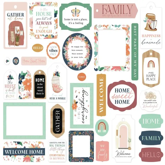 Carta Bella Cardstock Ephemera-Frames & Tags, At Home {4}