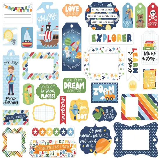 Echo Park Cardstock Ephemera 33/Pkg-Frames & Tags, My Little Boy {3}