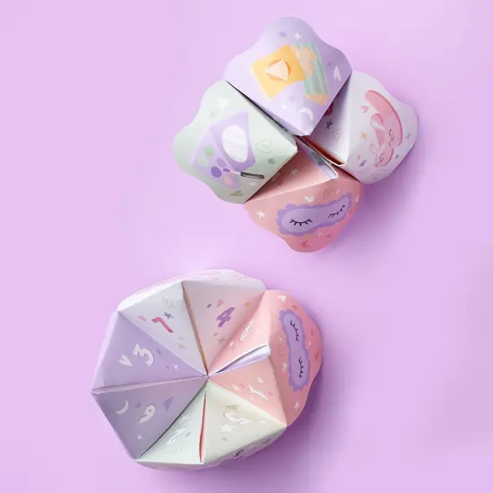 Big Dot of Happiness Pajama Slumber Party - Girls Sleepover Birthday Party Cootie Catcher Game - Truth or Dare Fortune Tellers - Set of 12 {3}